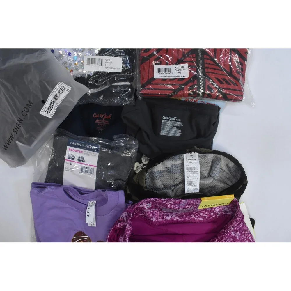 Wholesale Bulk Lot Of 14 Girls Size Small 6/7 Mixed Season Tops Bottoms Dresses